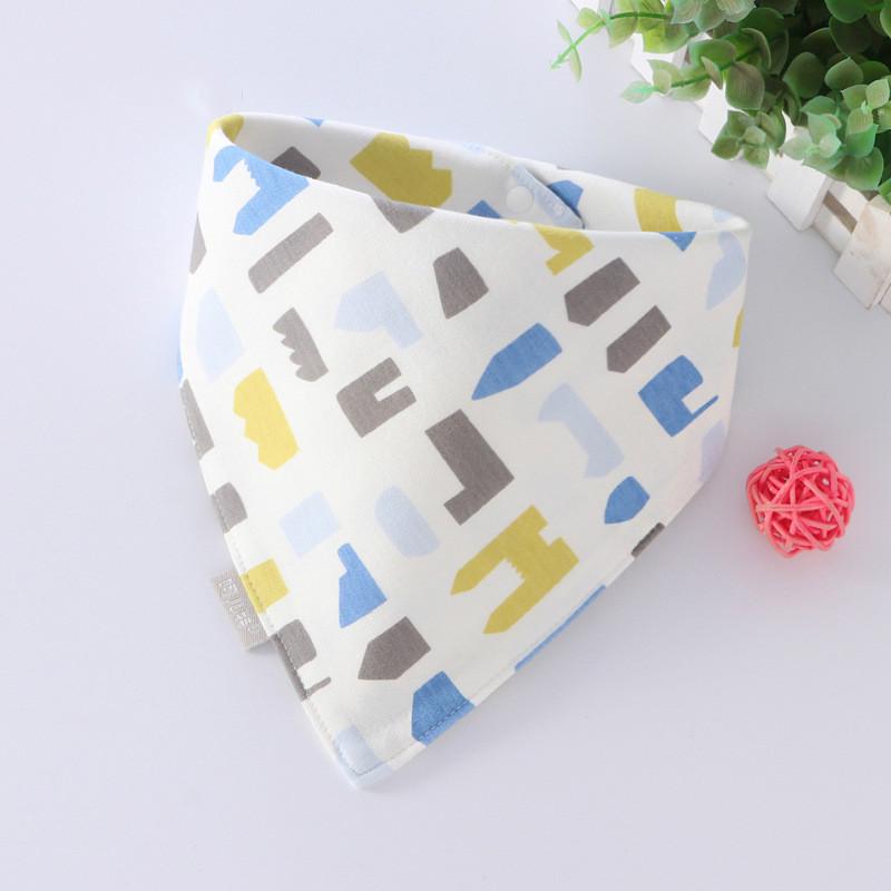 Baby Bibs Triangle Double Cotton Bibs Cartoon Print Saliva Towel Baby Boys Girls Feeding Apron Cotton Bandana Bibs Burp Cloths