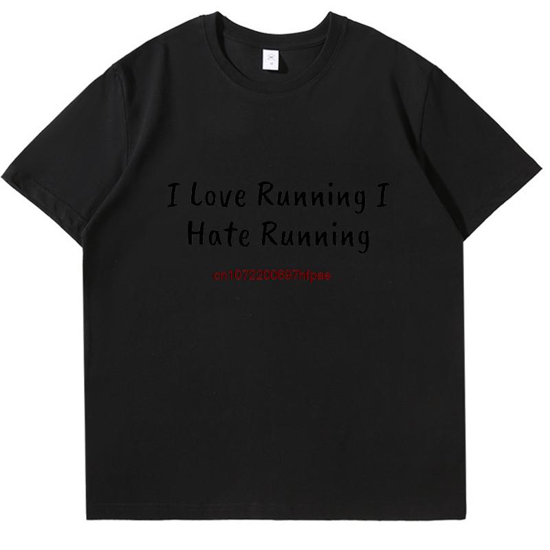 Rolig Sarkastisk Jag Älskar Att Vara Full Hatar Att Springa T-shirt Sommar Grafiska T-shirts Mode T-shirts Toppar Bomull Nya Skjortor Och T-shirts