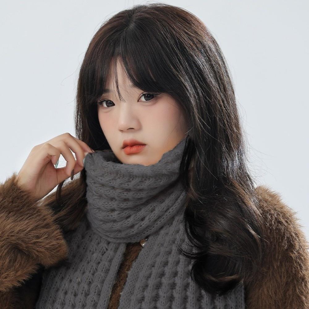 2Pcs Windproof Neck Guard Hat Set Thicken Warm Scarf Fashion Knitted Hat Scarf Winter Autumn