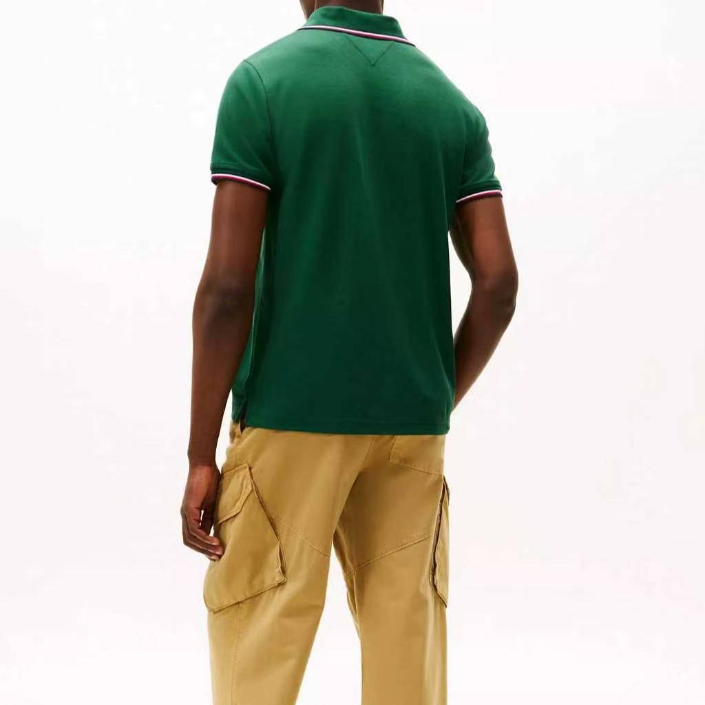 Tommy Hilfiger Comfortable Simple Color Block Striped Casual Short Sleeve Polo Shirt Men Polo Shirts 78J2653-316