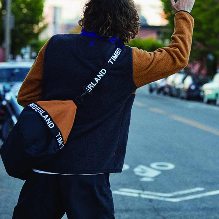 Timberland Warm Fleece Color Block Logo Jacket Men Jackets Rubber A24A5-CD5