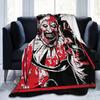 Terrifier 2 Movie Art The Clown Blanket Coral Fleece Plush Decoration Breathable Throw Blanket for Bedding Plush Thin Quilt