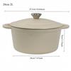 Enameled Dutch Oven Pot with Lid 5L Enamel Soup Pot Soup Cooking Pot Cast Iron Dutch Oven with Dual Handles for Bread Baking