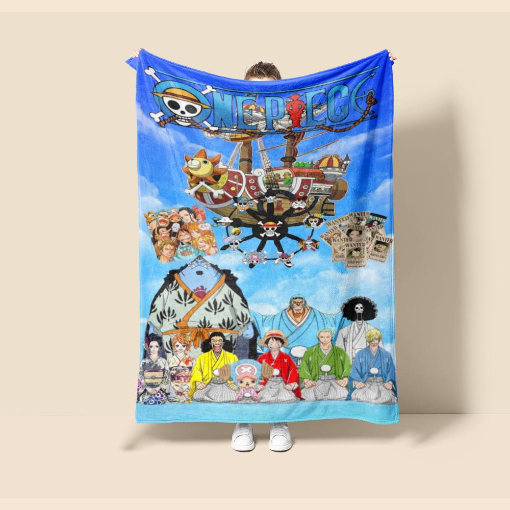 Flannel Thin Blanket. One Piece Anime Four Season Blanket.for Sofa,bed,living Rooms,travel Picnic Office Children Gifts