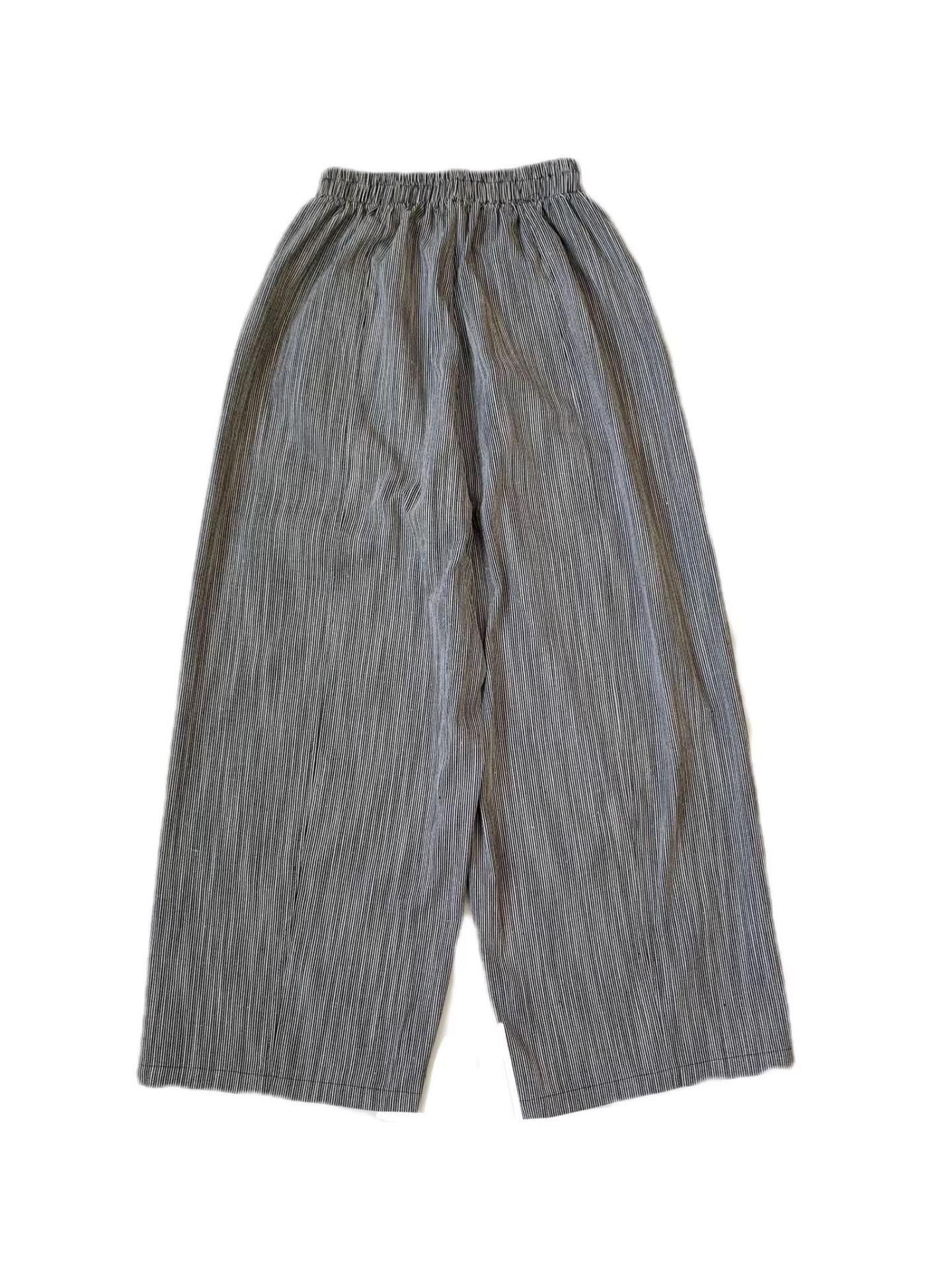 

Winter Japanese Casual Stripe Elastic Waist Pants (Item 26A25487) L
