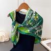 Art Four-Leaf Clover Imitation Silk High-End Printing Large Square Scarf Silk Scarf Shawl Headscarf Neck Protection Scarf