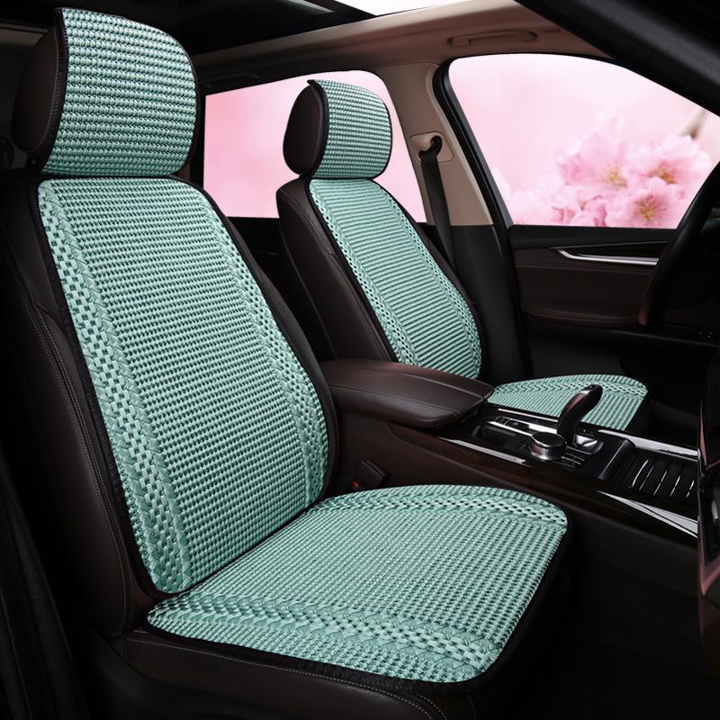 Breathable Ice Silk Car Seat Cushion - Universal, Non-Slip, Cute Solid Color, Suitable for All Seasons