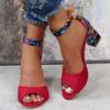 Summer One-word Belt Rubber Black One-size-fits-all Fish Mouth Suede Buckle Fashion Sandals
