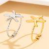 Ocean Series Starfish Open Ring - Casual Resort Style Stainless Steel Accessory
