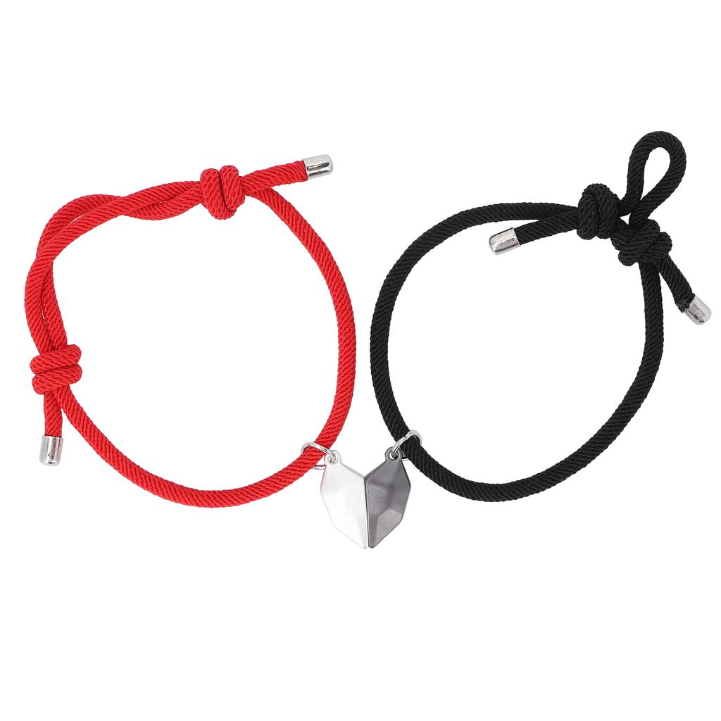 Couple Heart Shaped Pendant Bracelet Exquisite Elegant Magnet Bracelet Jewelry Gift