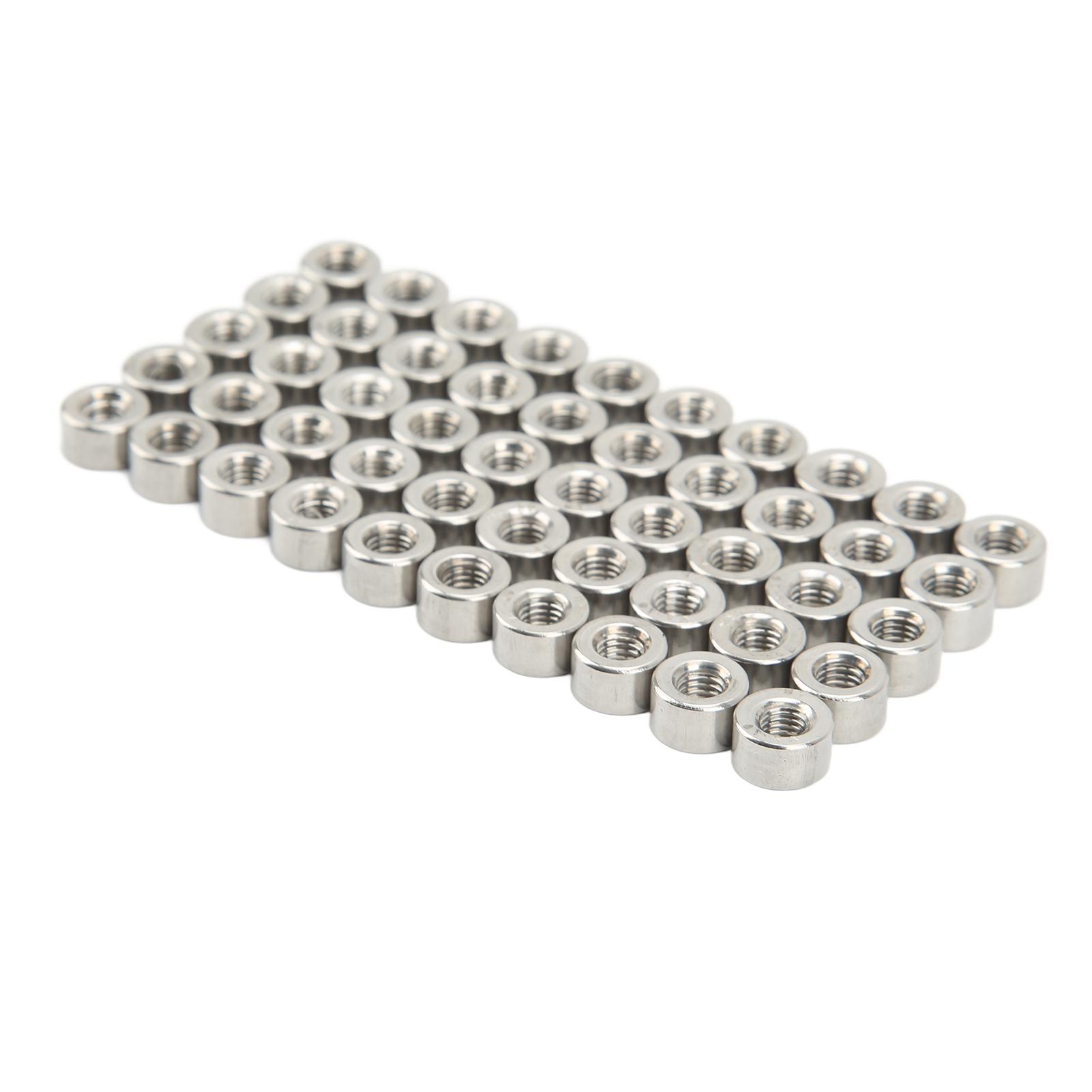 

50PCS Cylindrical Coupling Nut Stainless Steel M5 0.8 10 L6mm Female Thread Connector Nut Set for Maintenance