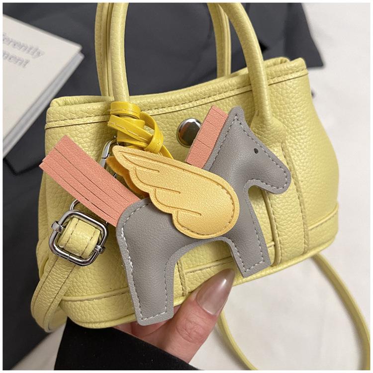 Girls' Mini Crossbody Tote Bag - Solid Color Handbag & Coin Purse for Outings