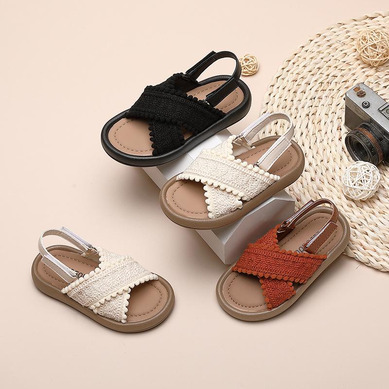Girl Summer Sandals Classic Fashion Ethnic Style Kids Beach Sandals Fashion Open-toe Versatile Children Non-slip Causal Shoes