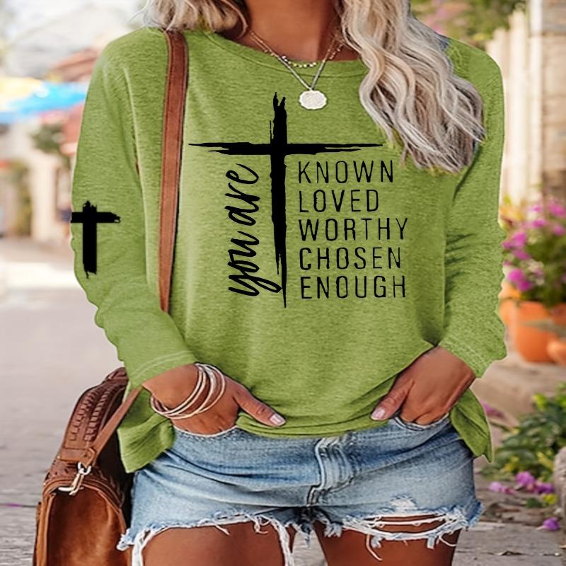 Women's Long Sleeve T-Shirt Casual Round Neck