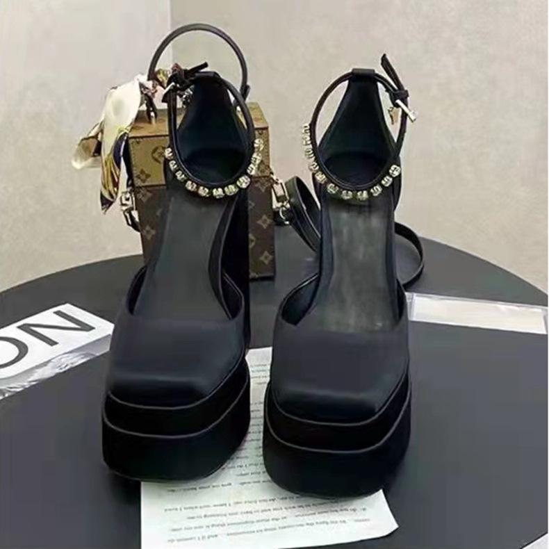 Fashion New Fashion Women Pumps Retro Mary Janes Chunky Heels Sandals Spring Platform Dress Party Wedding Basic Shoes Woman Big Size