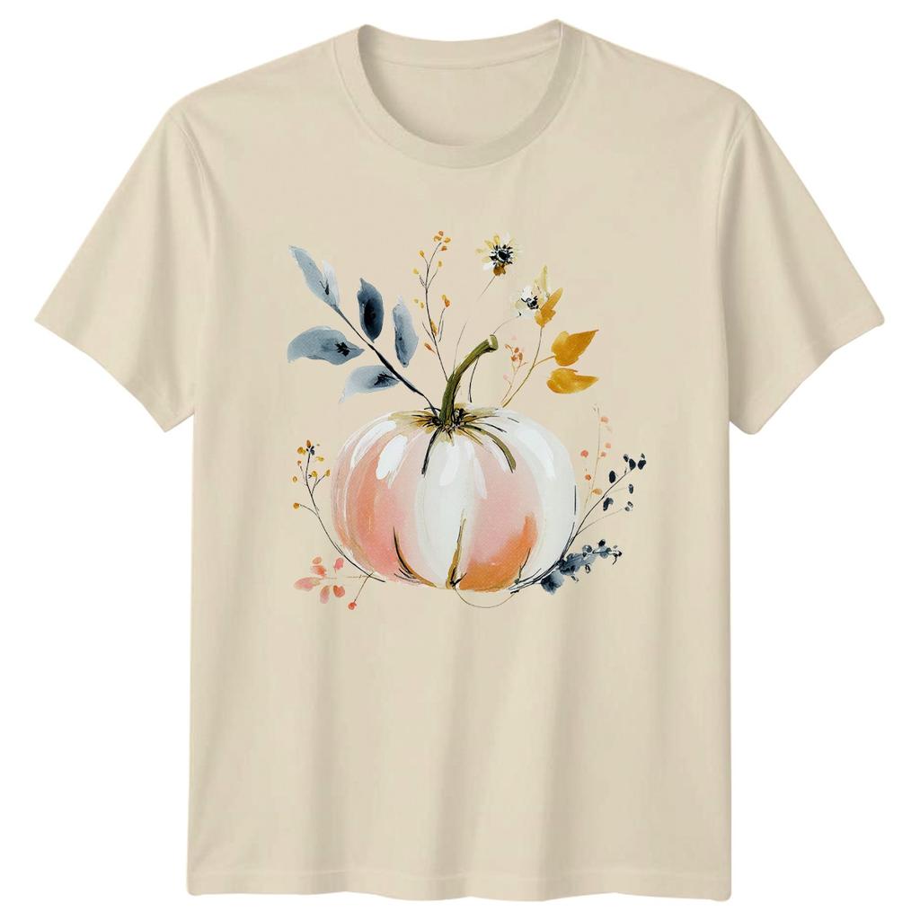 Elegant Fall Watercolor Unisexs TShirt Pumpkin Harvest
