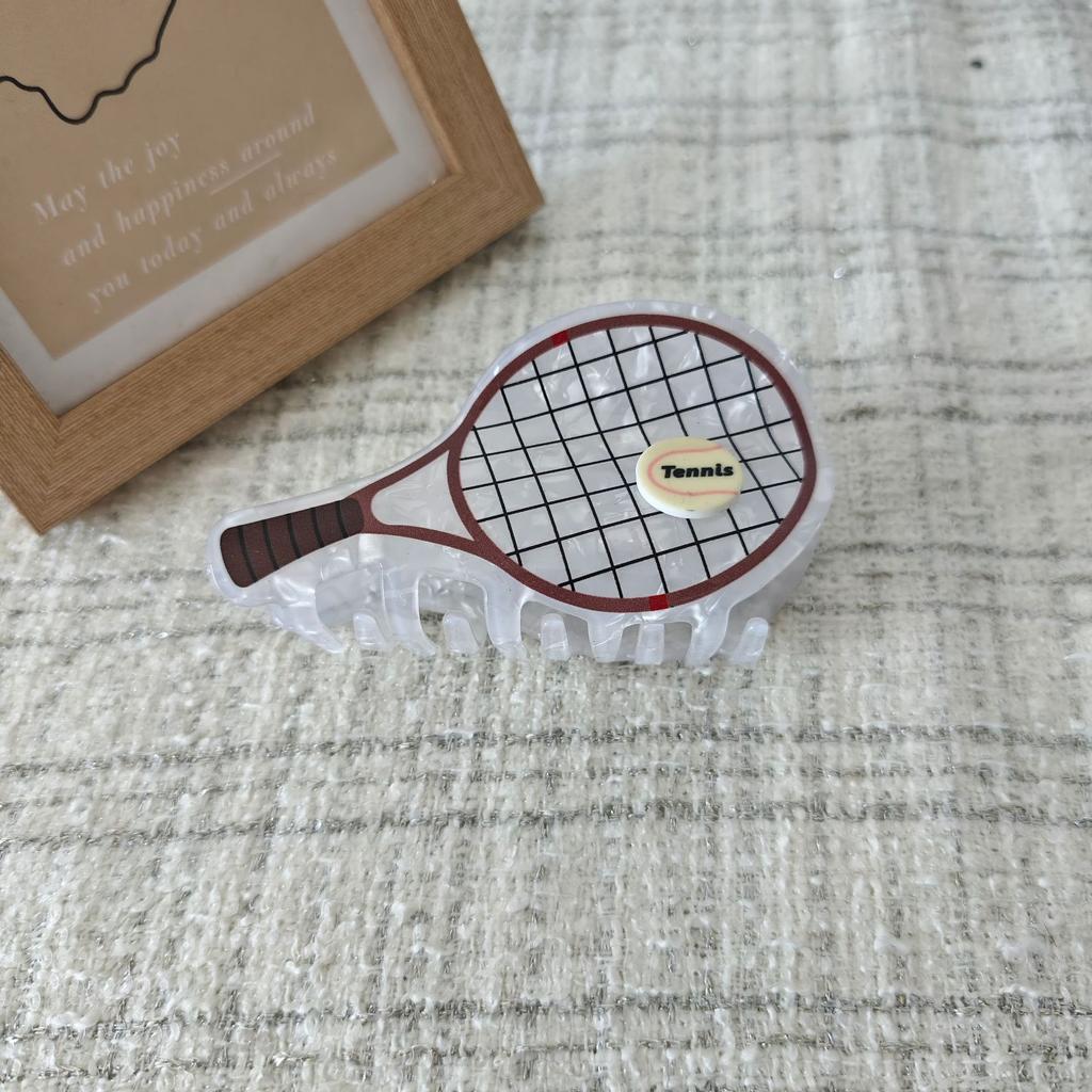 1pc Cute and creative sports tennis racket accessories, clip on disc hair, shark clip on hair accessories