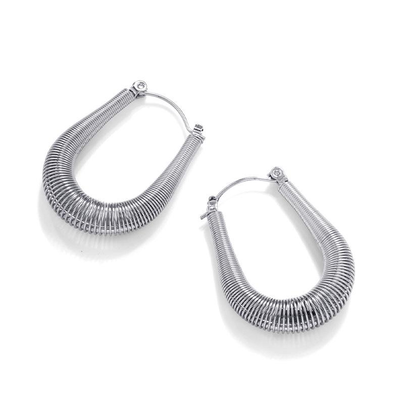 18K Gold Plated High-grade Stainless Steel U-shaped Spring Earrings Simple and Exaggerated Women's Titanium Steel Earrings