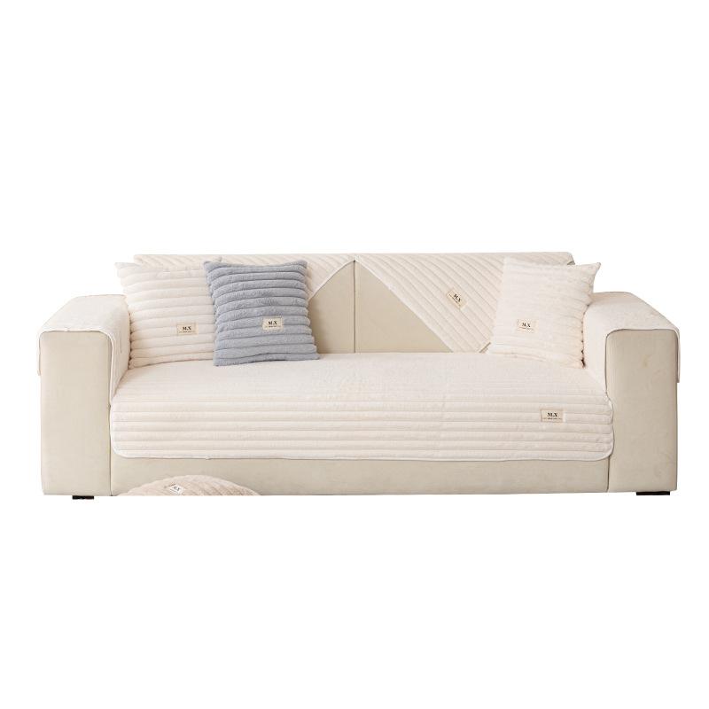 Solid Color Plush Sofa Cushion  New Simple Autumn And Winter Thickened Non-Slip And Anti-Cat Scratch Seat Cushion Sofa Cover Cover Cloth