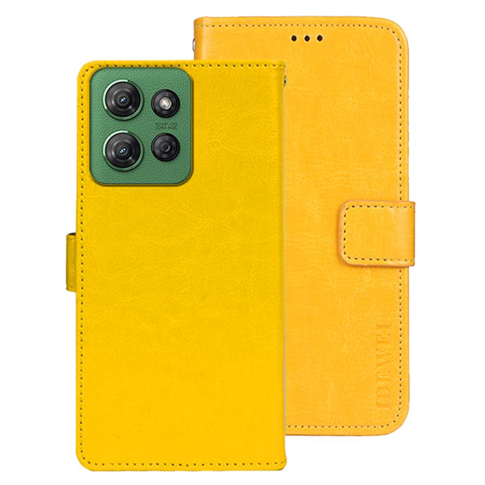 

Для Motorola Moto G Power (2025) Чохол-підставка Шкіряний чохол з текстурою Crazy Horse Yellow