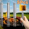 5pcs Stainless Steel Corn Forks Set Reusable Grilled Sausage Prod Roast Holder  Marshmallow