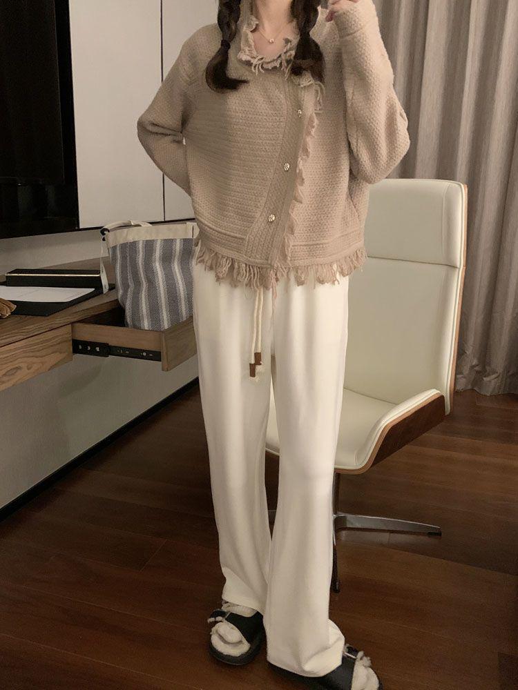 Women's Tassel Soft Knit Cardigan Coat - Slimming Design, Gentle Fashion for Spring and Autumn