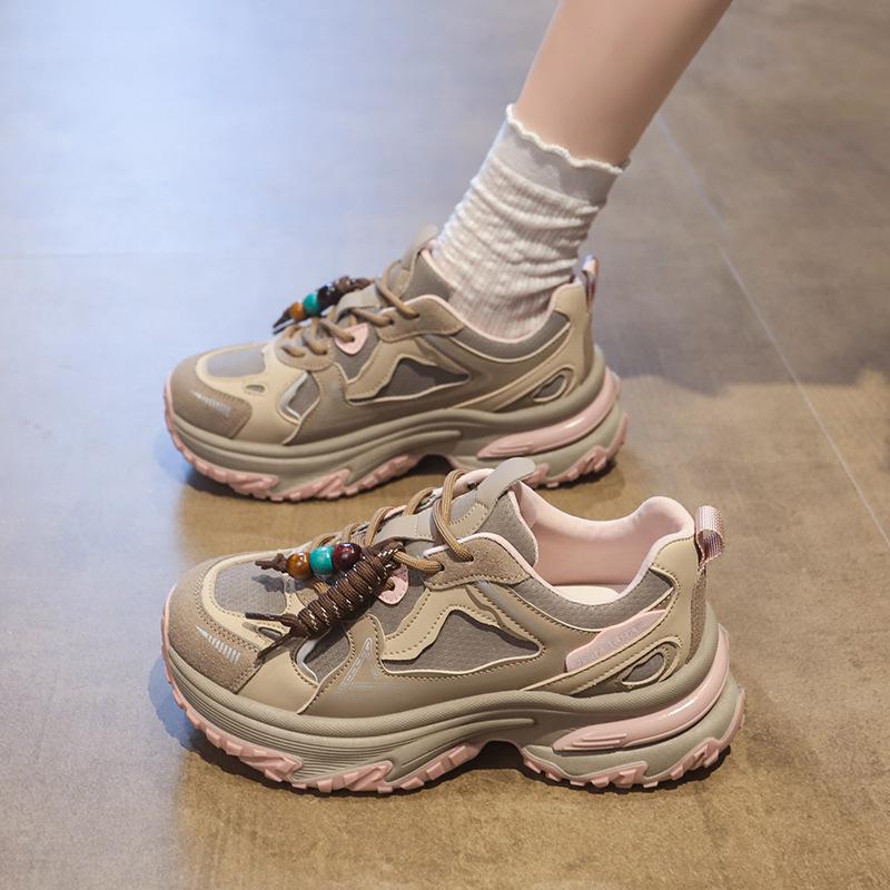 Thick-soled Lightweight Non-slip Dad Shoes 2025 New Autumn Women's Shoes Children's Popular Soft Soles Are Not Tired and Versatile