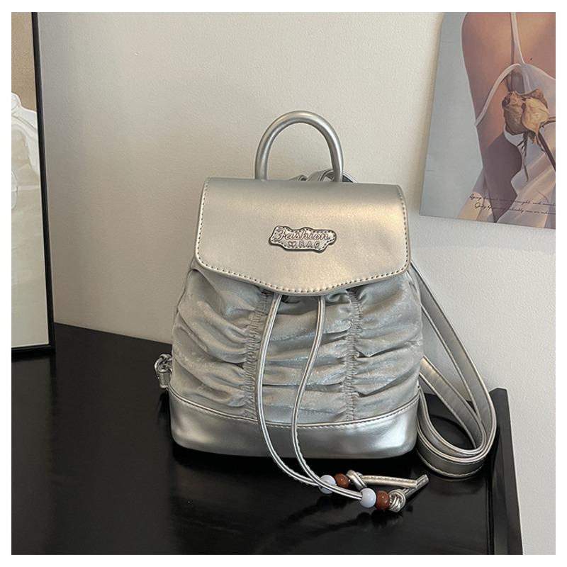 Fashion Backpack Women's Summer New Sweet Beautiful Women Niche High-end Pleated Women's Bag