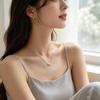 New simple acacia bean pendant necklace for women, trendy internet celebrity niche design cold style short clavicle chain