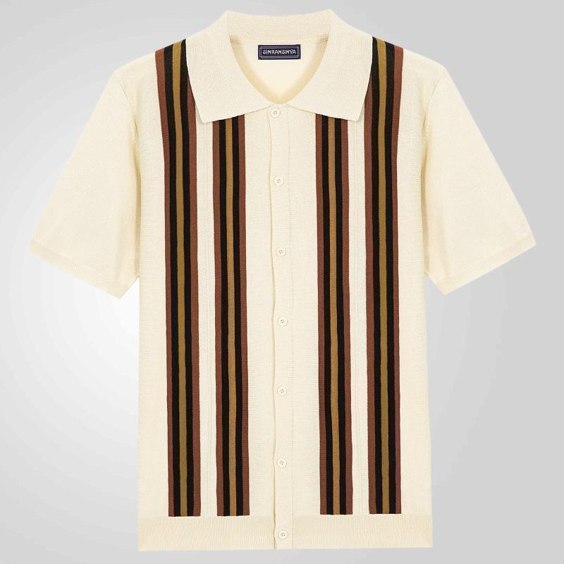 New Men'S Polo Shirt Made Of Pure Cotton With Dropped Shoulders High-Quality Loose Fit For Fitness Versatile For Daily Exercise Short Sleeved Casual