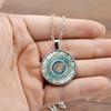Vintage Women Glass Cabochon Pendant Long Chain Mandala Necklace Jewelry Gift