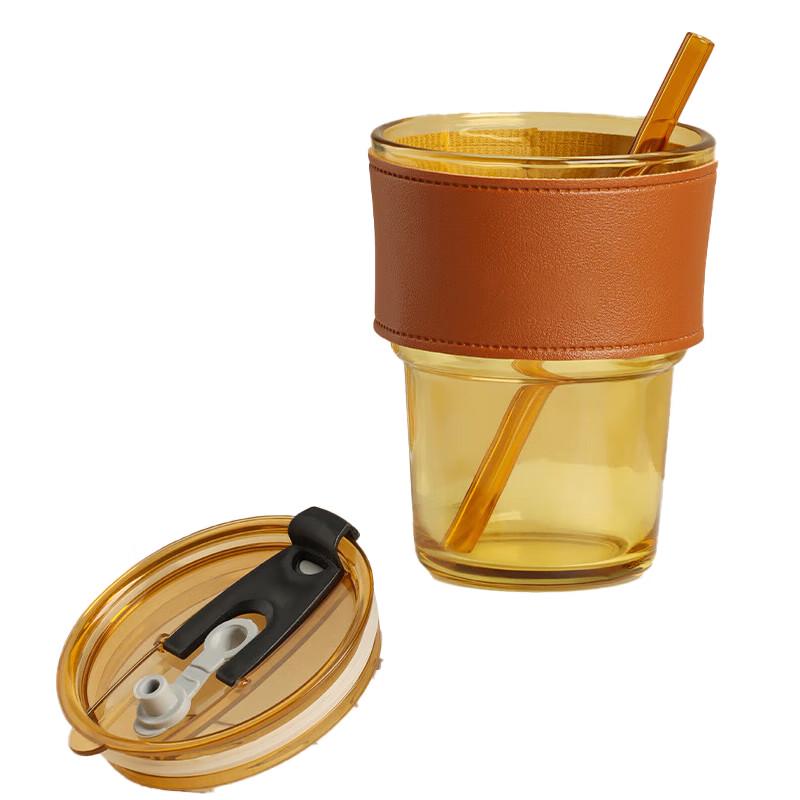 Ins Style Portable Glass Straw Cup
