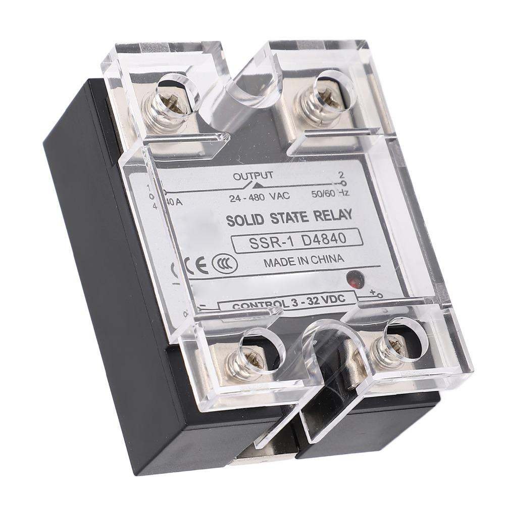 High Power SSR-1 D4840 Solid State Relay DC to AC 24-480VAC Load Voltage 40A Solid State Relay SSR Relay Module Packing Machines