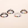Koai Lava Stone Chakra Bracelet for Strengthens and Adjustable Length Seven-Color Men, Bonds, Healing, Protection,