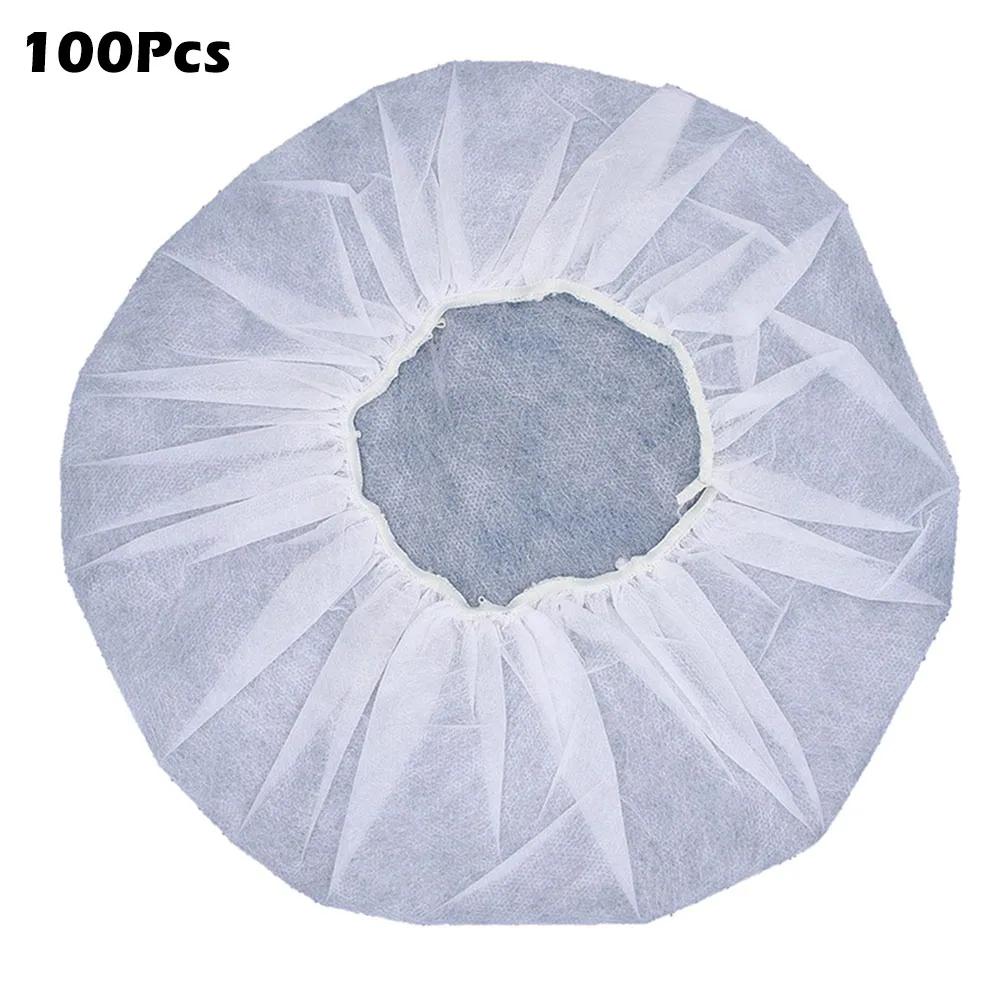 100Pcs/Bag Disposable Headphone Cover Nonwoven Dirt-proof Microphone Covers Highly Elastic Sweat-proof Microphone Protective Cap