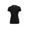 Under Armour Velocity Solid Crew Logo Print Compressão Manga Curta Camiseta Feminina Tops Preto 1298706-001