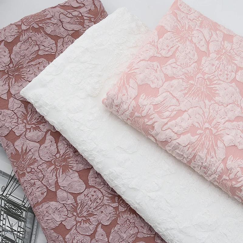160x50cm Vintage Relief Lily Jacquard Fabric For Women's Dresses, Princess Dress Children's Clothing Handmade DIY Fabric TJ10253