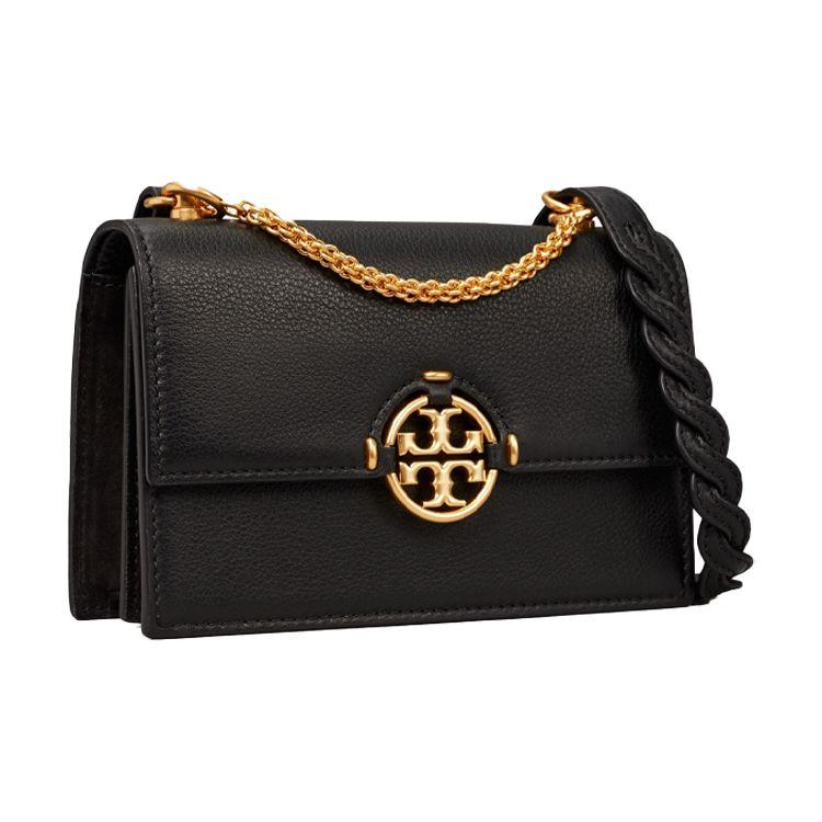 Tory Burch Miller Iconic Double T Logo Chain Shoulder Bag Mini Women Handbags Black 80532-001