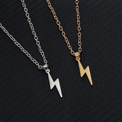 Edelstahl Blitz Anhänger Halskette Für Frauen Männer Temperament Hip Hop Blitz Gliederkette Choker Punk Party Schmuck Geschenk