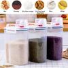 Rice Dry Food Storage Container BPA Free Food Preservation Container Plastic Sealed Container Dispenser with Pour Measuring Cup