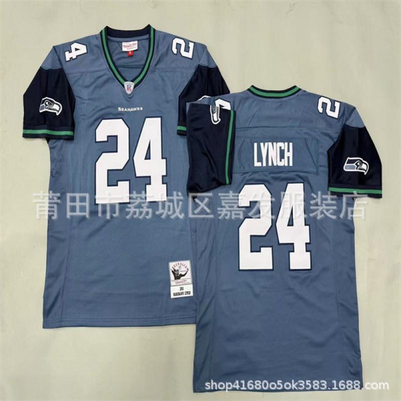 Seattle Seahawks Retro NFL Football Jersey Mens Cotton Team Apparel Vintage 80 96 12 10 37 45 55 24 25 31