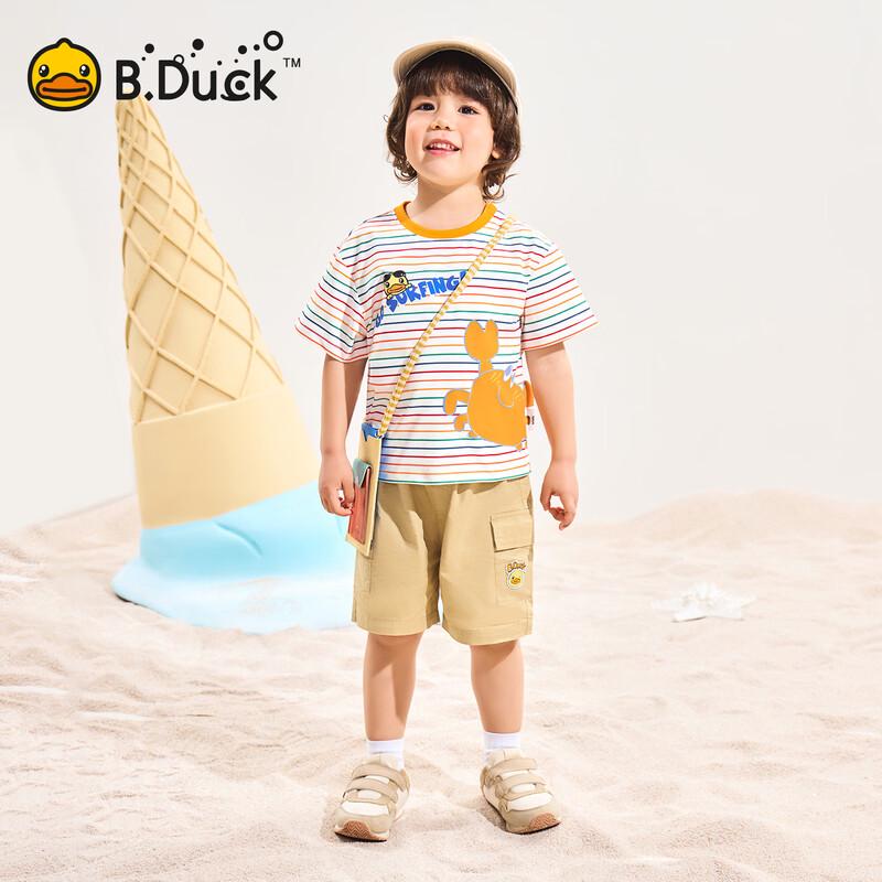 B.Duck Boys' Cartoon Print Short Sleeve T-Shirt