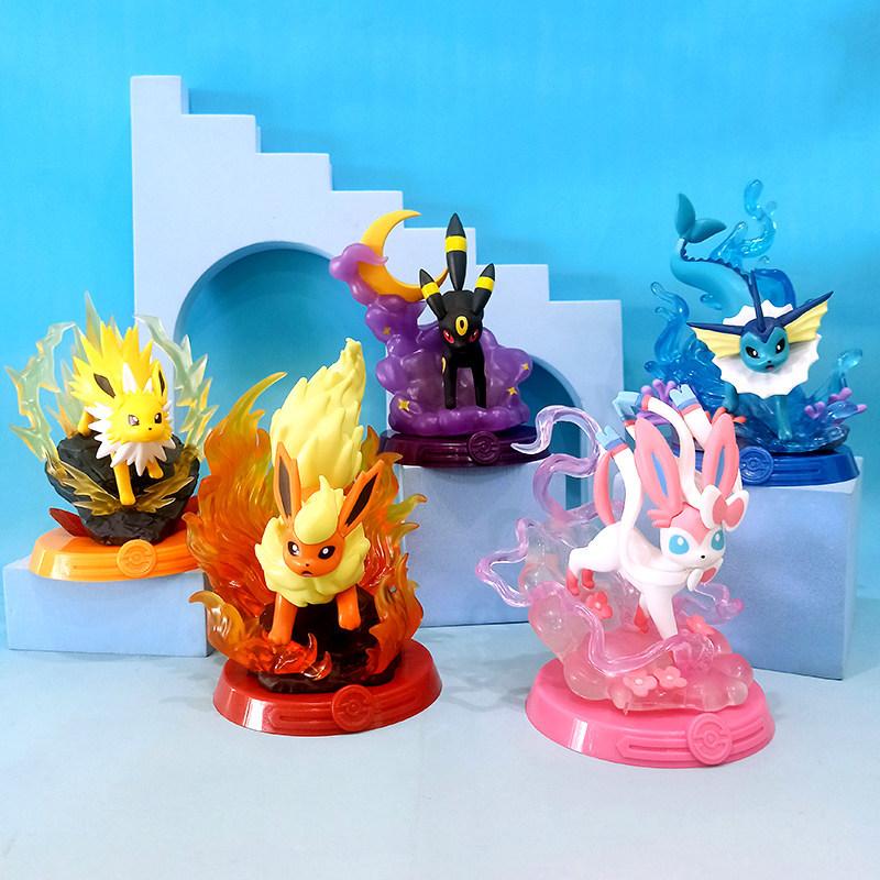 Anime Funism Adventure Eevee Family Suit Jolteon Sylveon Action Figure Collection Model Kids Toy Gift Replica