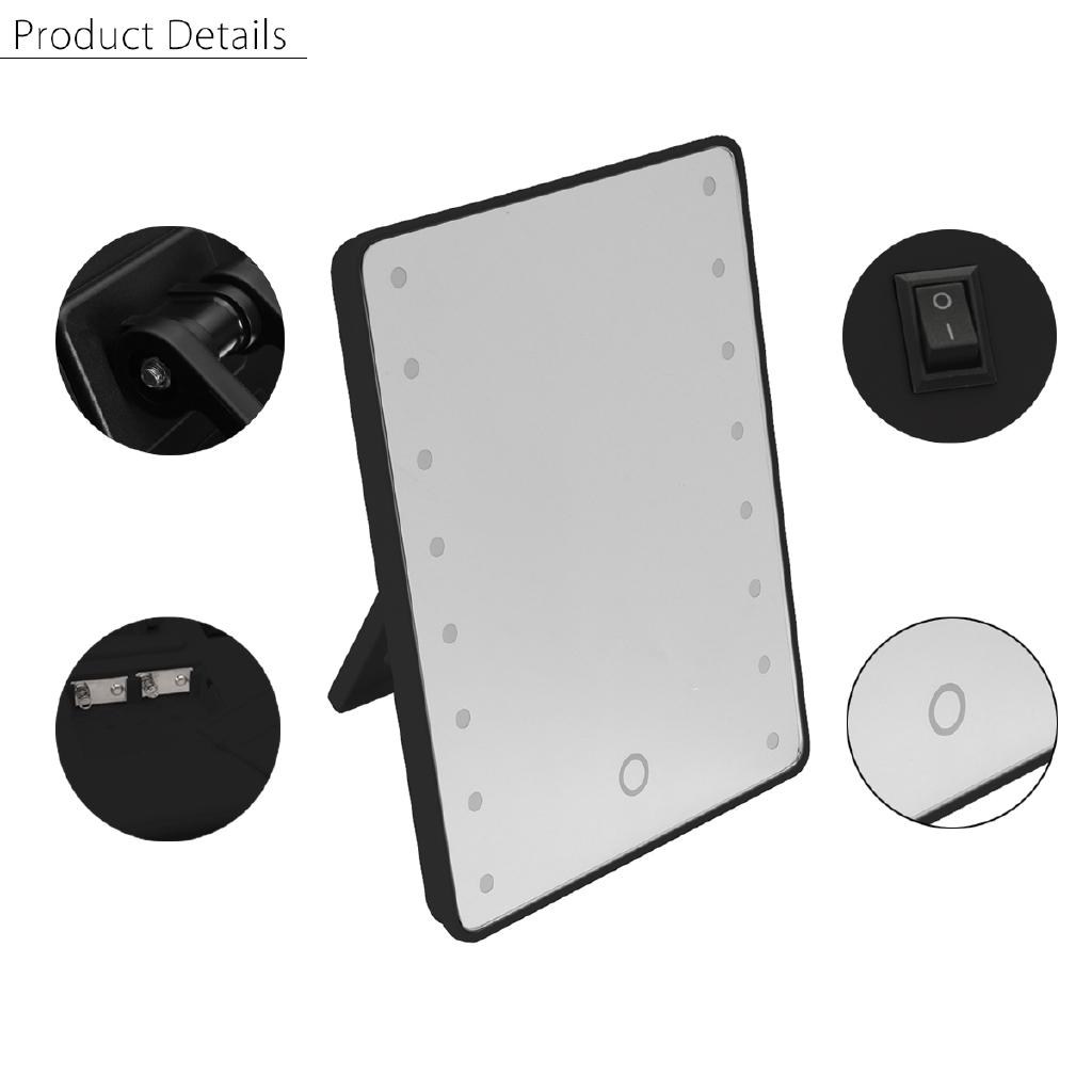 Espelho de Maquilhagem com Luz LED Lâmpada Espelho Cosmético Portátil com Ecrã Tátil Beleza Mesa de Toucador de Mesa Espelhos de Suporte Novo