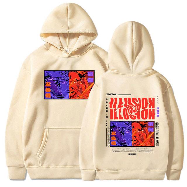 Anime Jujutsu Kaisen Hoodies RyoUnisex Sukuna Gojo Satoru Hoodies Unisex Casual Vintage Oversized Long Sleeves Hooded Sweatshirts Unisex Streetwear