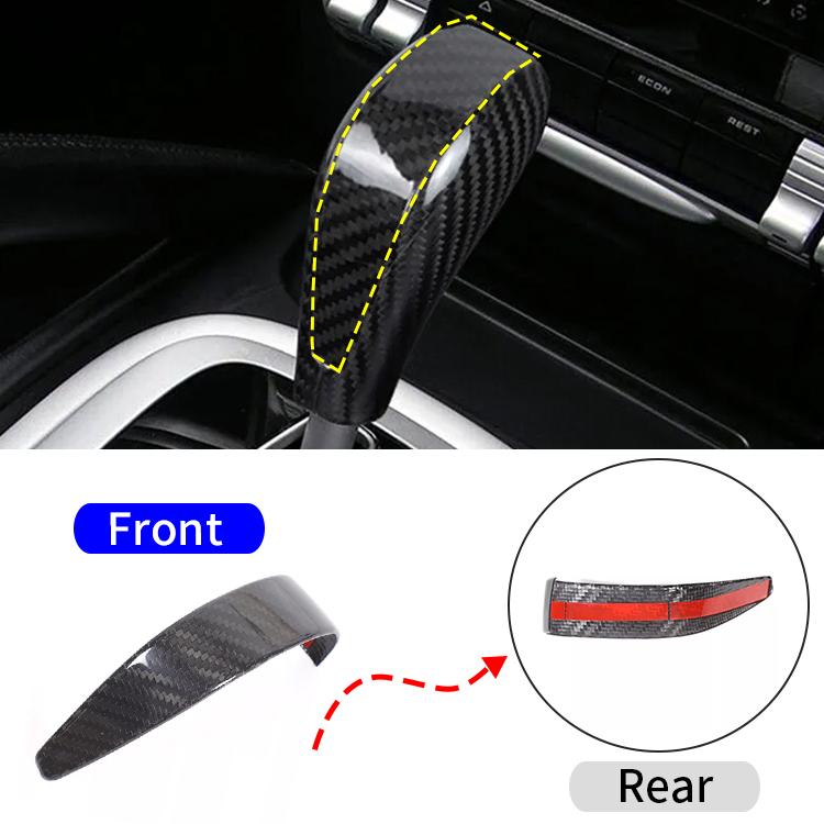 Real Carbon Fiber Center Console Gear Shift Knob Decor Cover for Porsche Cayenne 2004-2007 Interior Protective Trim