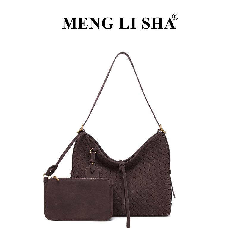 

New suede woven bag commuter large capacity shoulder messenger tote bag versatile portable women s bag кофейный
