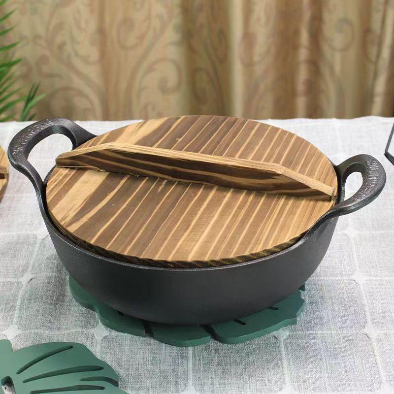 Cast Iron Yuanbao Pot: Non-stick Dual Ear Frying Pan, Stew Pot & Small Steel Cannon for Gas & Induction Cookers.