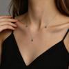 French Luxury S925 Sterling Silver Emerald Zircon Flower Pendant Necklace for Women