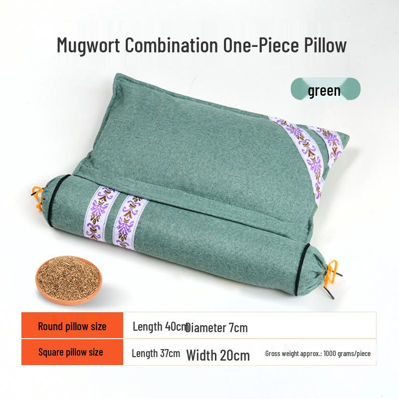 Mugwort Moxibustion Cervical Pillow with Detachable Cylindrical Design for Neck Support